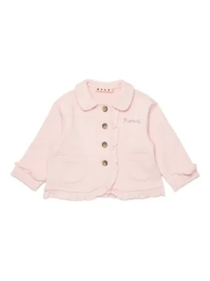 Marni Kids ruffled-trim logo-detail jacket