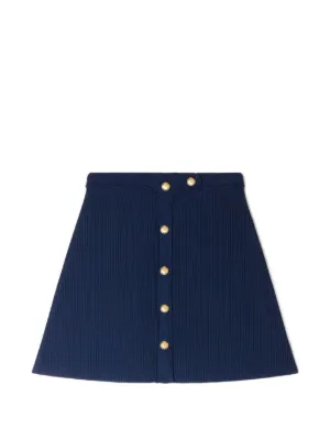 SANDRO mini ribbed skirt with press studs