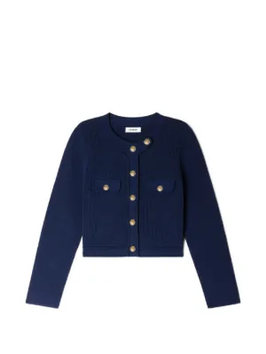 SANDRO cropped rib knit cardigan