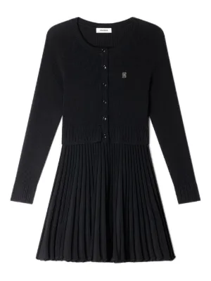 SANDRO pleated knit mini dress