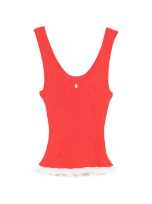 SANDRO knit and lace top
