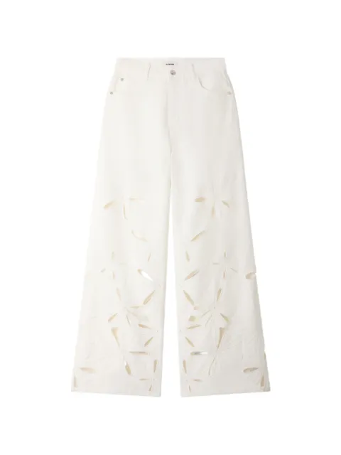 SANDRO wide-leg embroidered jeans