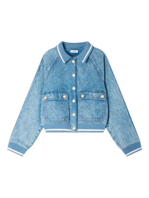 SANDRO rib-trimmed denim jacket