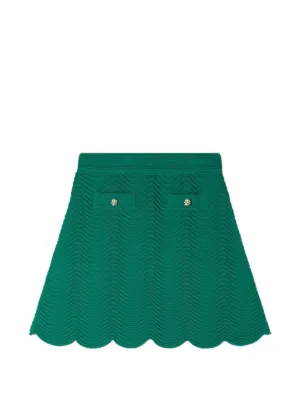 SANDRO wave-pattern knitted mini skirt