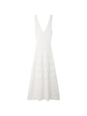 SANDRO pointelle knit maxi dress