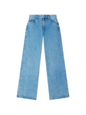 SANDRO faded wide straight-leg jeans