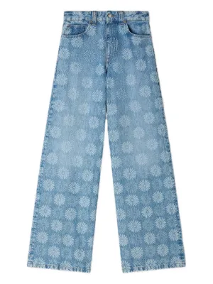 SANDRO wide-leg floral print jeans