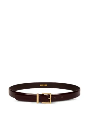 SANDRO smooth leather belt metal buckle