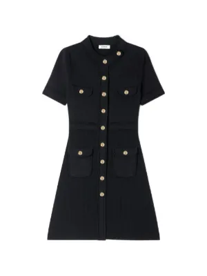 SANDRO button-up knit mini dress
