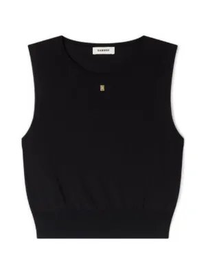 SANDRO sleeveless short knit sweater
