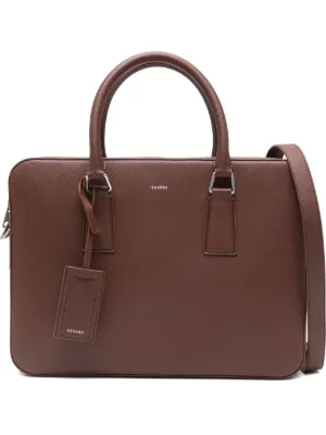 SANDRO reconstituted leather briefcase