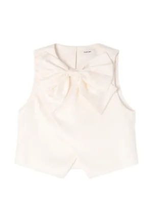 SANDRO satin bow crop top