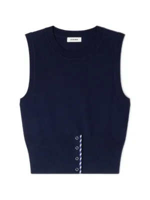 SANDRO cropped striped wool-cashmere sweater