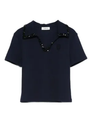 SANDRO pearl polo collar