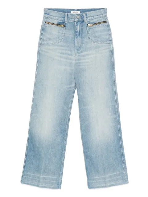 SANDRO faded straight zipped cotton jeans