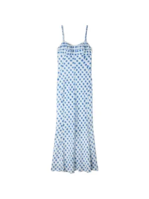 SANDRO gingham linen maxi dress