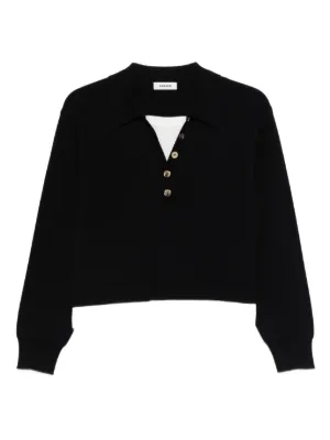 SANDRO metal button layered collar sweater