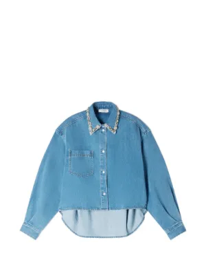 SANDRO denim shirt with rhinestones