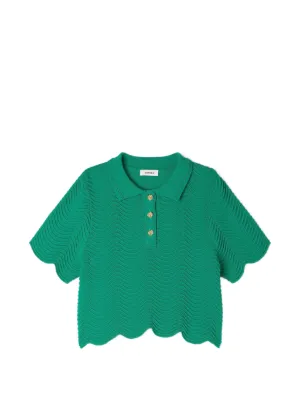 SANDRO decorative knit polo-neck sweater