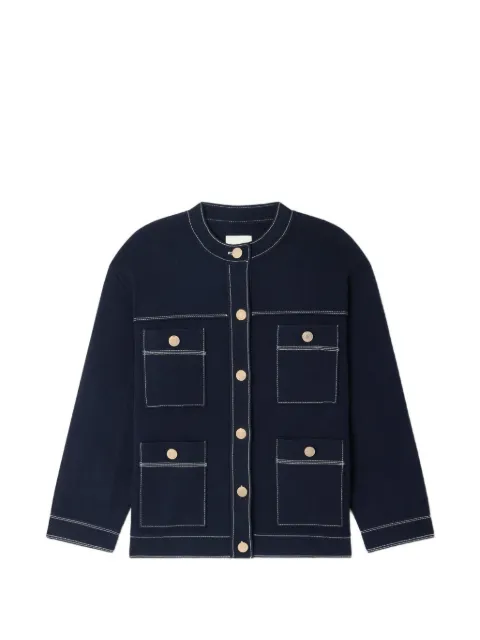 SANDRO contrast stitch cardigan