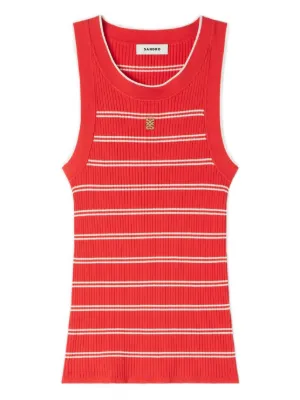 SANDRO striped ribbed vest top