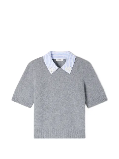 SANDRO detachable collar wool sweater