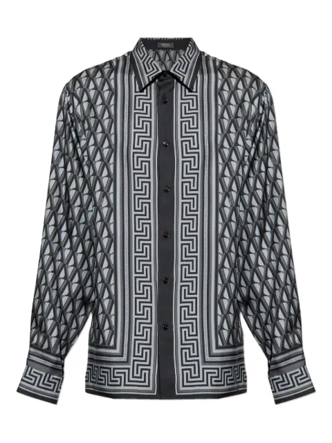 Versace printed silk twill regular shirt