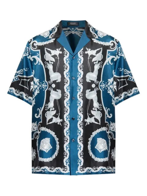 Versace printed silk twill regular shirt