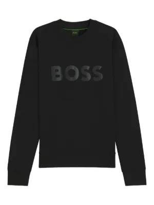 BOSS tonal-logo sweatshirt in stretch cotton