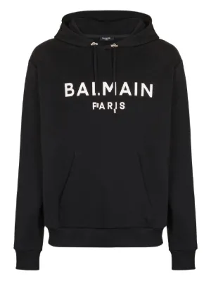 Balmain printed cotton hoodie