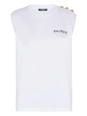 Balmain button-detail tank top