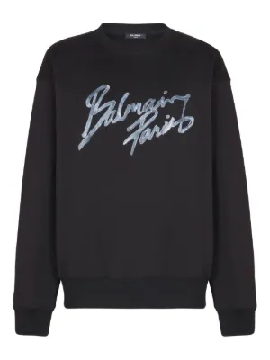 Balmain logo-print cotton sweatshirt