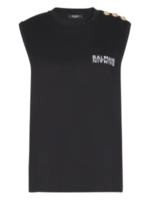 Balmain button-detail tank top