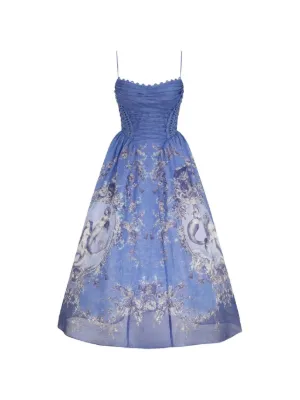 ZIMMERMANN Rebellion Mermaid lace-up floral-print midi dress