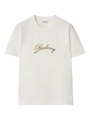 Burberry Check cursive logo cotton T-shirt
