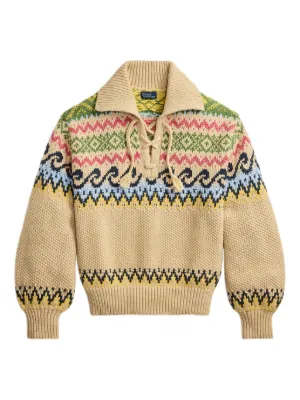 Polo Ralph Lauren Fair Isle lace-up sweater