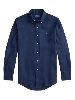 Polo Ralph Lauren embroidered-logo linen shirt