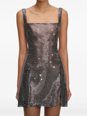 Self-Portrait rhinestone-embellishment mini dress 