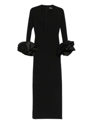 Solace London V-neck ruffled dress