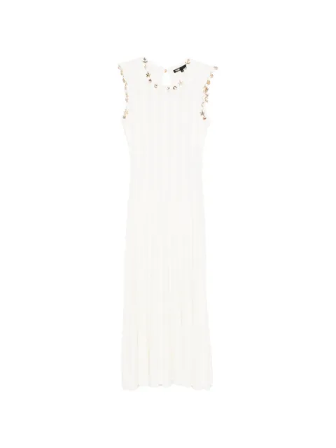 Maje knit dress with gold jewellery