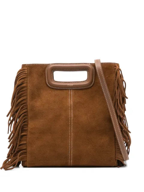 Maje topstitched suede M bag