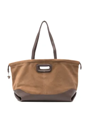 Maje leather and suede Milpli tote bag