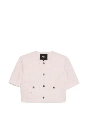 Maje short-sleeved tweed jacket