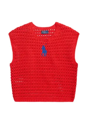 Polo Ralph Lauren crochet logo-detail top