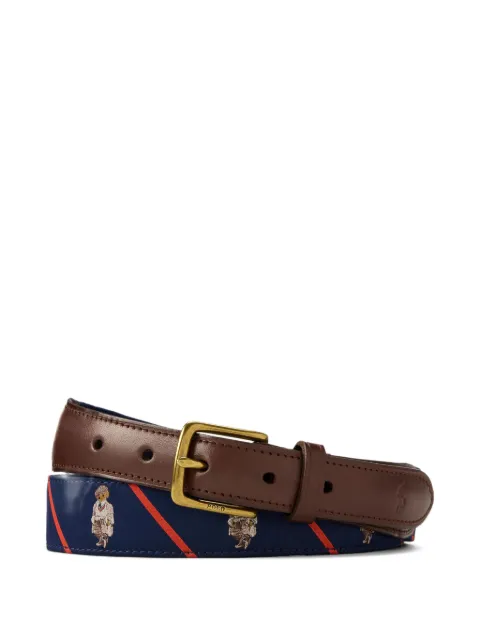 Polo Ralph Lauren Polo bear leather-trim belt