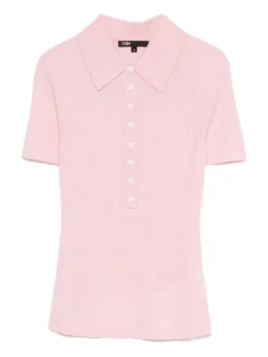 Maje polo collar ribbed sweater