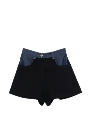 Maje tweed shorts with denim details