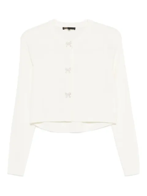 Maje jewelled bow-button cardigan