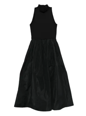 Maje mixed-material taffeta dress