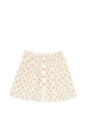 Maje printed skirt with rickrack trim